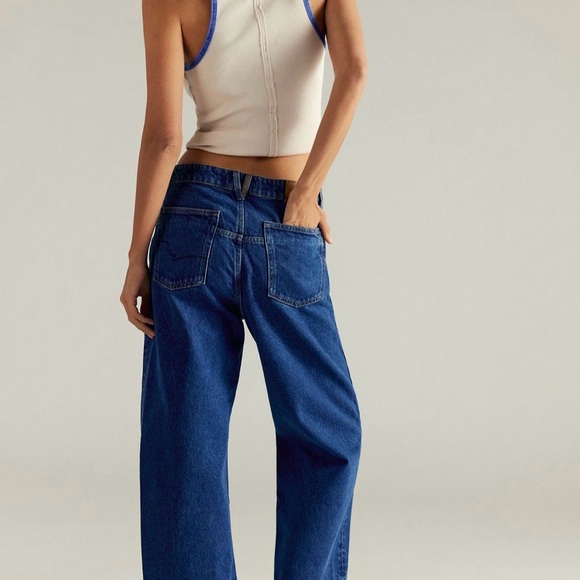 Free People Deep Trance Dark Blue Boyfriend Jeans - Picture 2 of 4